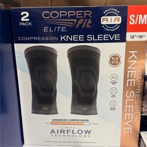 Copper Fit Elite Compression Knee Sleeve 2-Pack- S/M